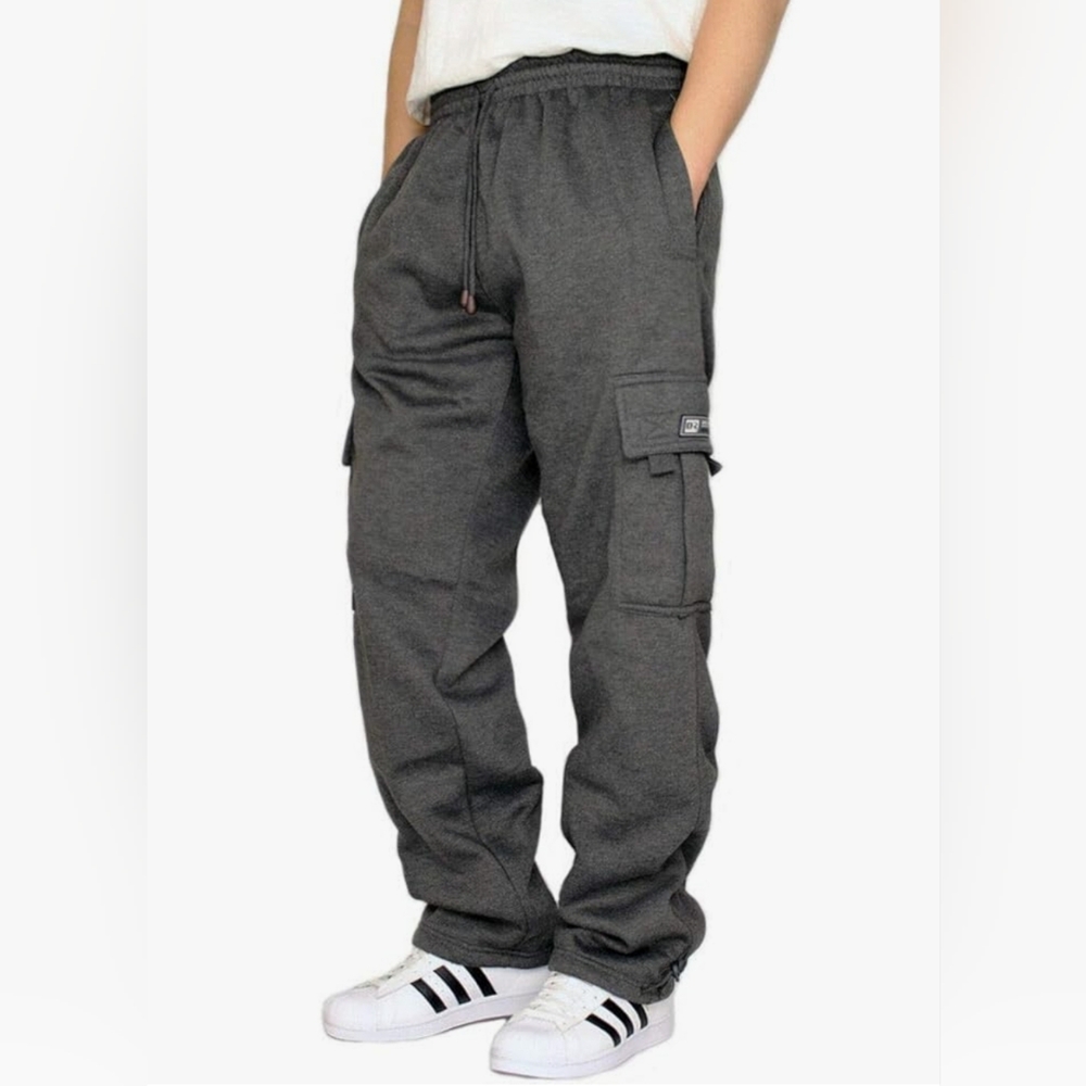 Dream USA Men's Heavyweight Fleece Cargo Sweatpants Size S